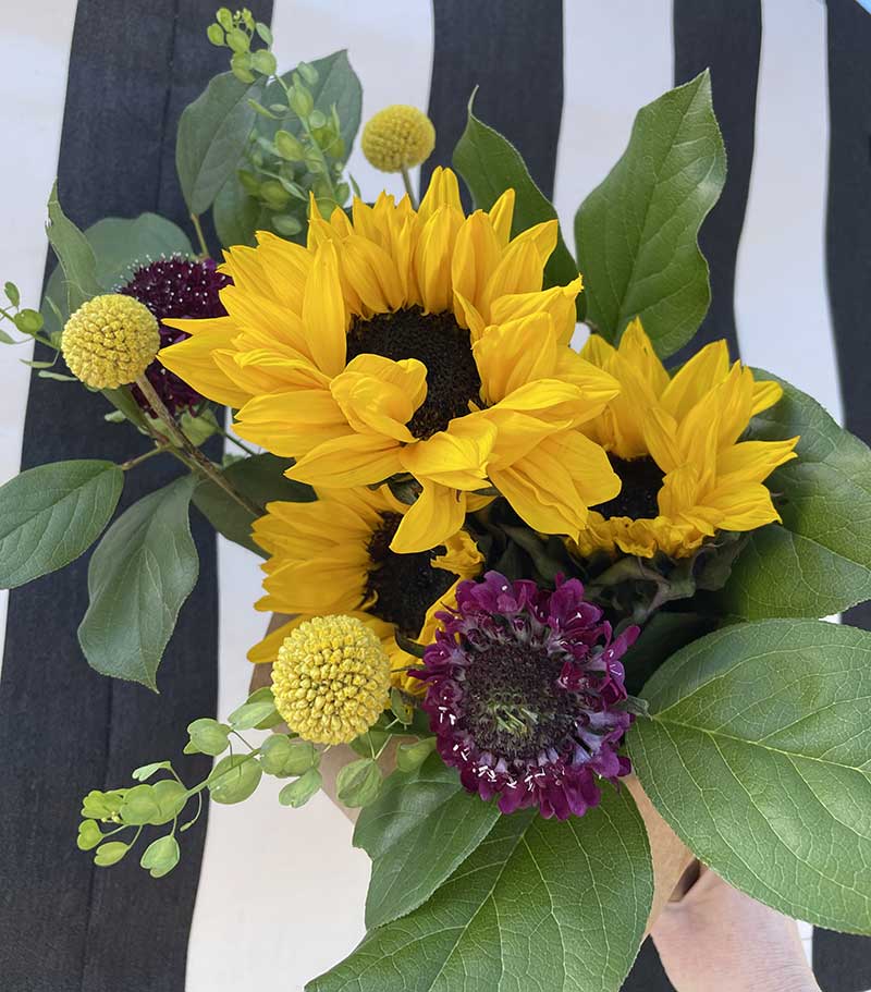 Sunflower hand-tied flower arrangement
